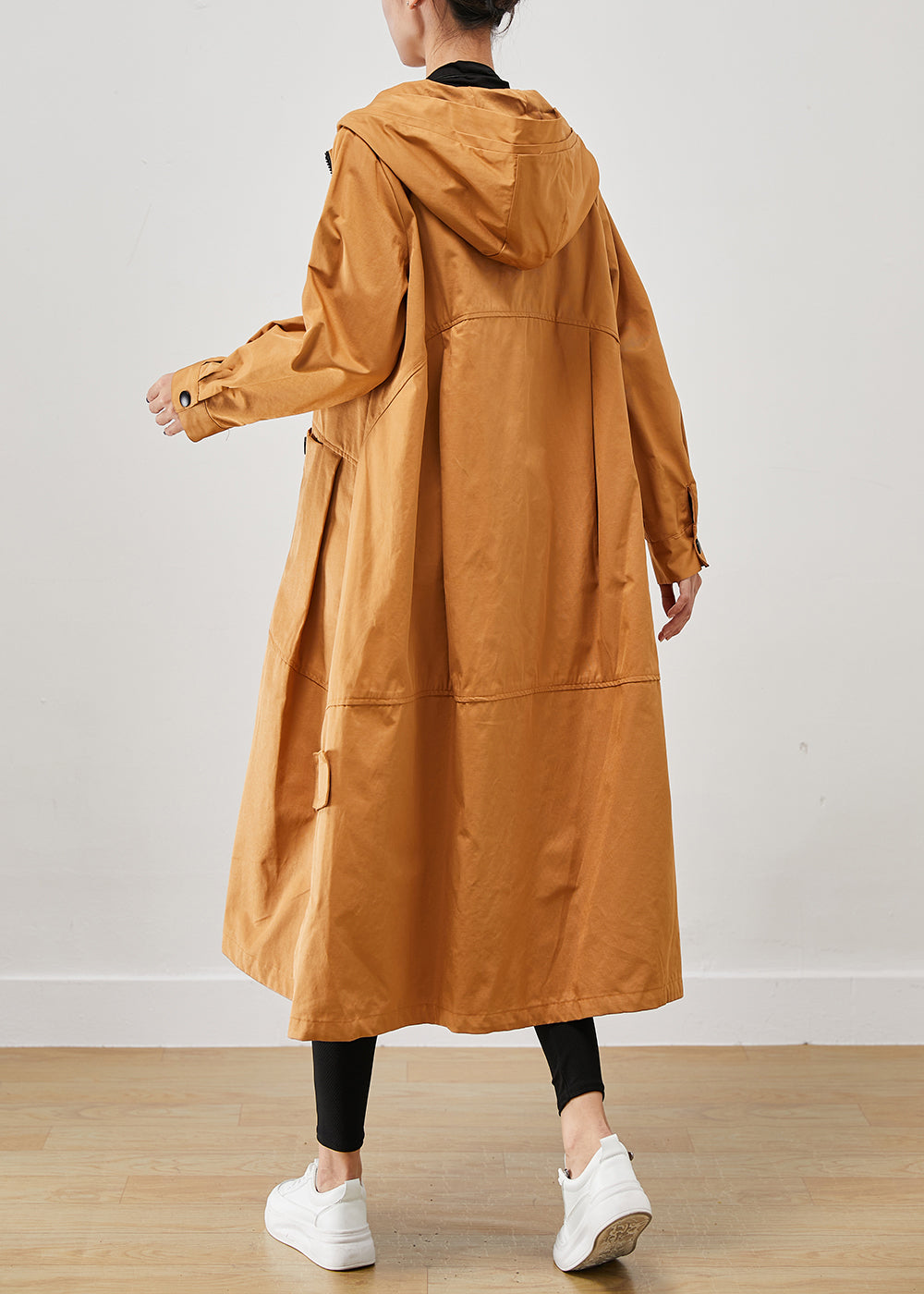 WW | Loose Cotton Hooded Trench Coats with Pockets