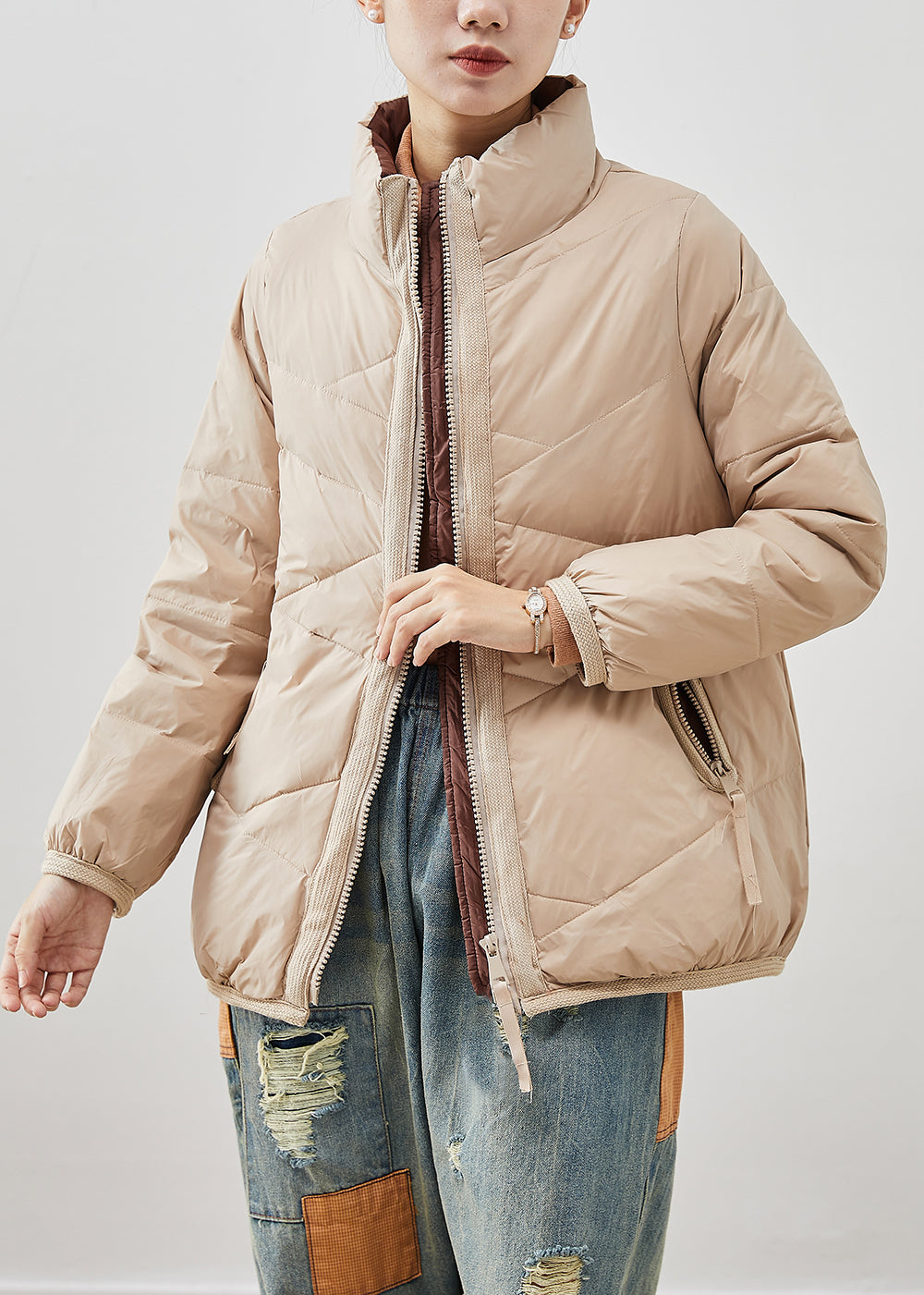 WW | Warm Duck Feather Winter Coats with Zipper Winter