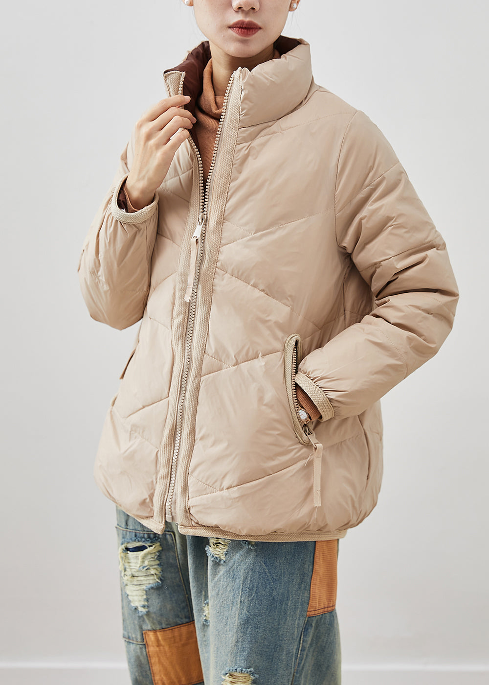 WW | Warm Duck Feather Winter Coats with Zipper Winter