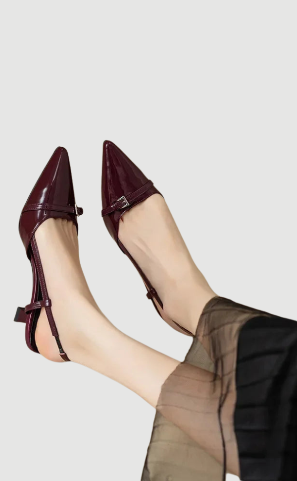 WW | Lackleder Sandalen mit komfortablem Blockabsatz