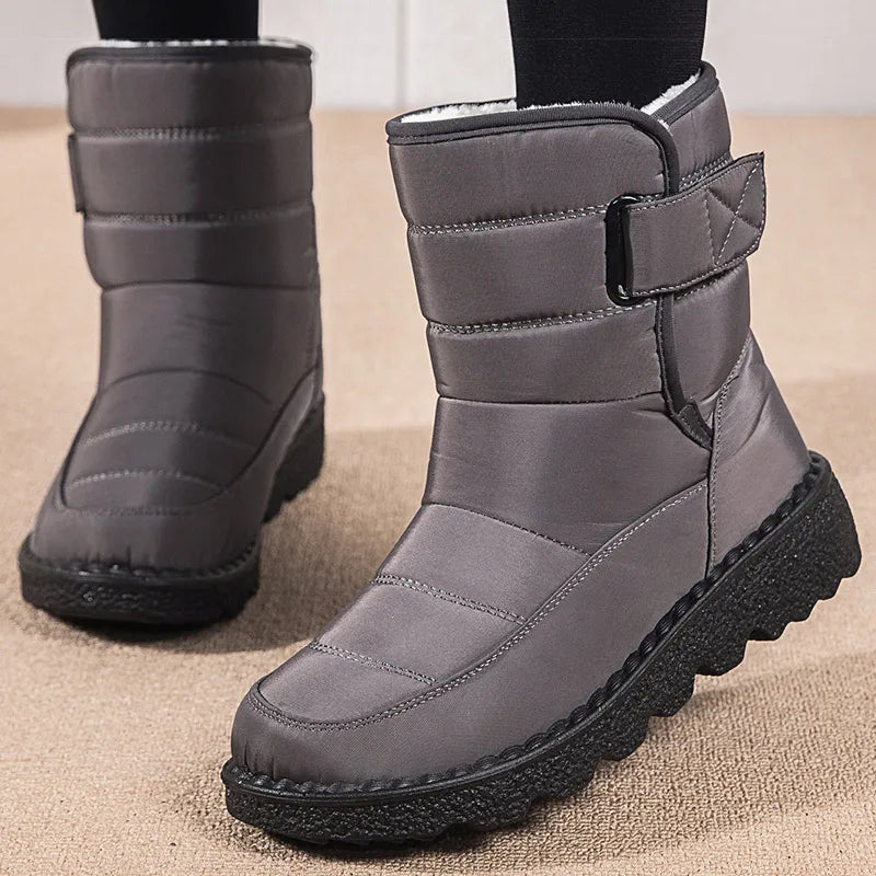 WW | Damen wasserdichte Winterschuhe mit Fellfutter, schwarz