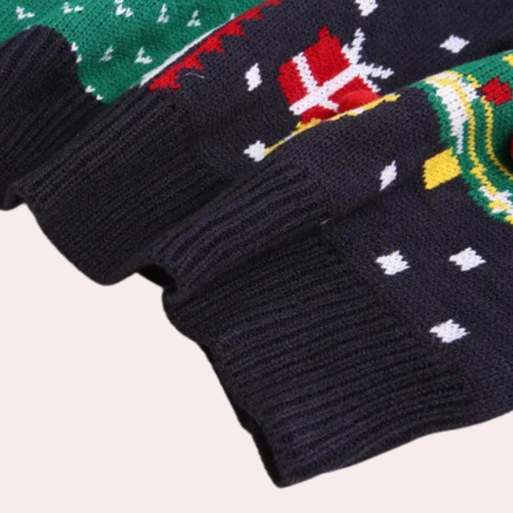 WW | Weihnachtspullover Damen - Fröhlicher Strick-Weihnachtspullover
