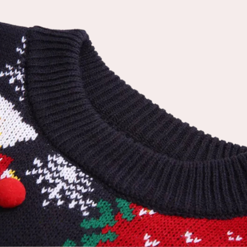 WW | Weihnachtspullover Damen - Fröhlicher Strick-Weihnachtspullover