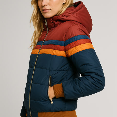 WW | Damen Retro Regenjacke mit Kapuze