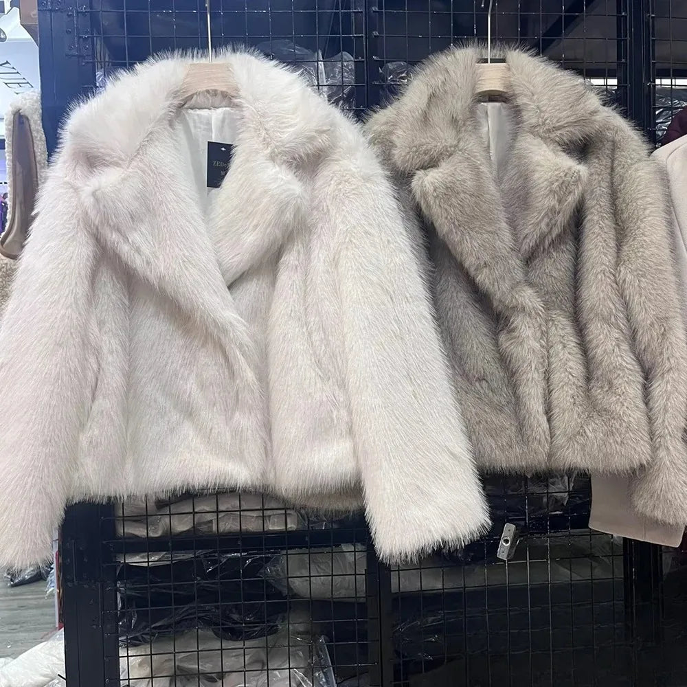 WW | Vintage - Damenjacke Winter mit Kunstpelz und Umlegekragen