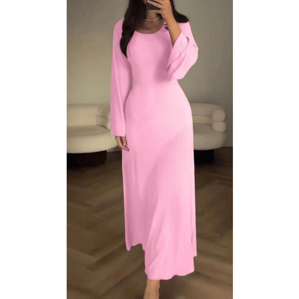 WW - Elegantes langes rundes Rippendress