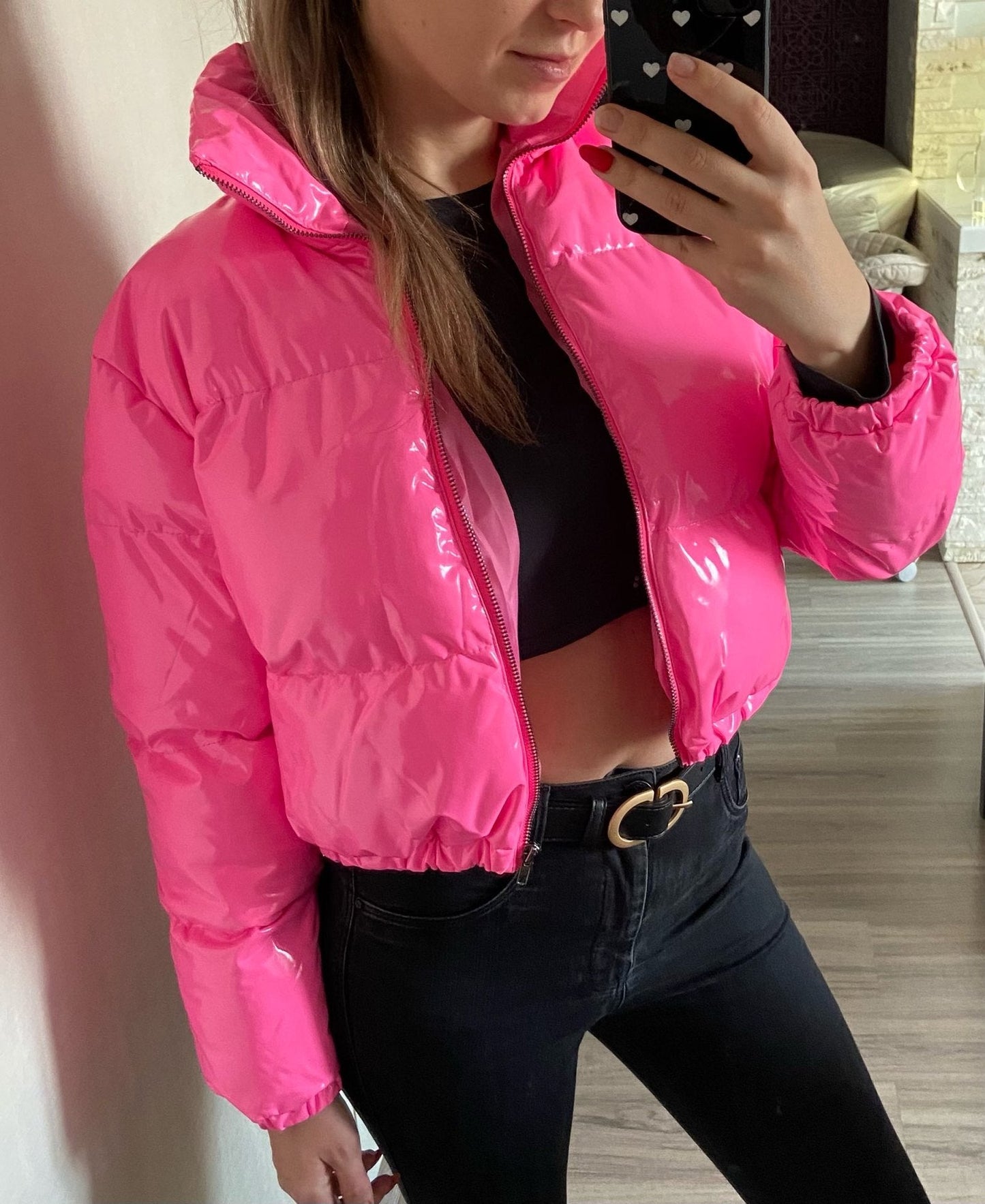 WW | Pufferjacke Kurz Reißverschluss Winterjacke Damen Pufferjacke