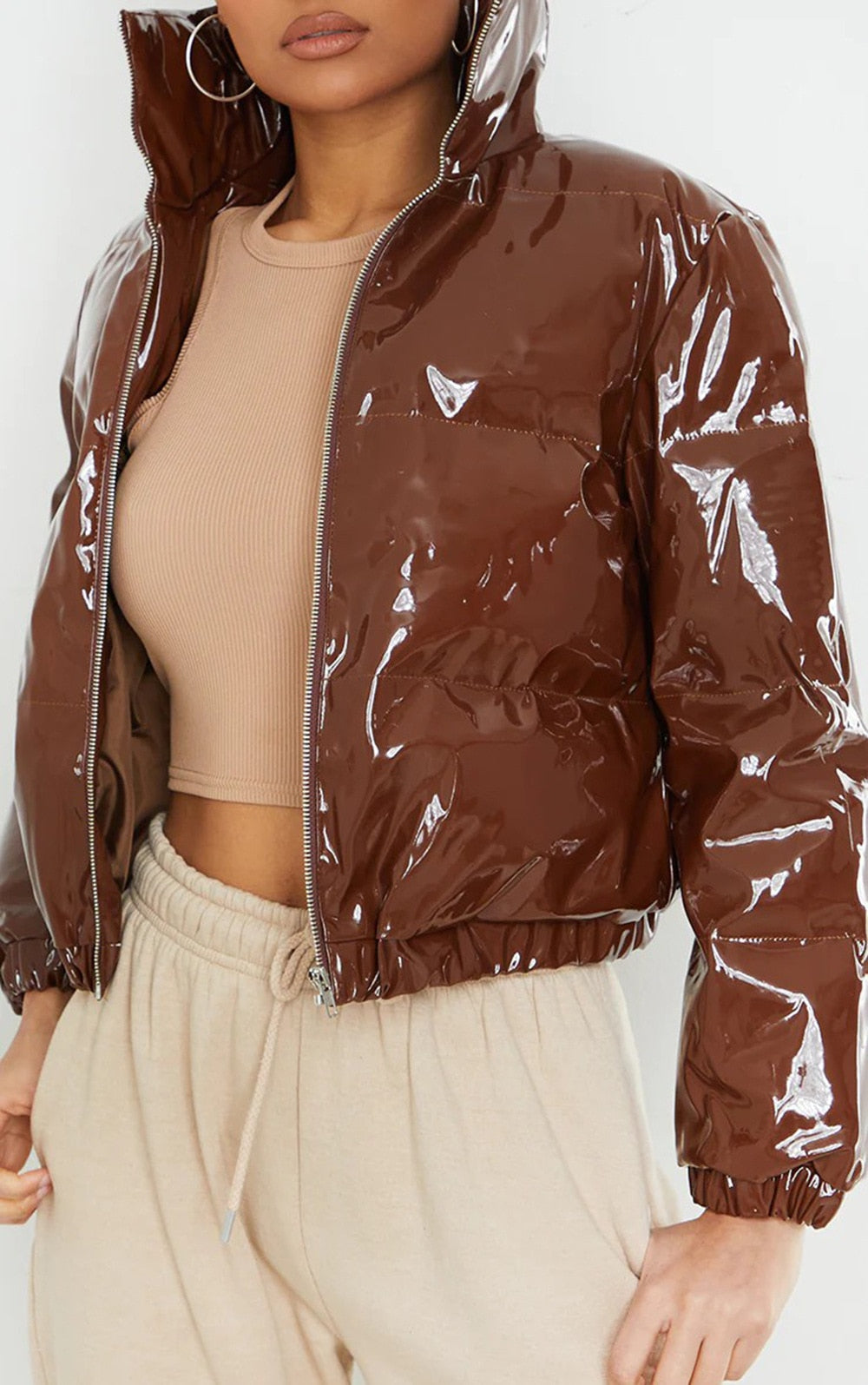 WW | Pufferjacke Kurz Reißverschluss Winterjacke Damen Pufferjacke