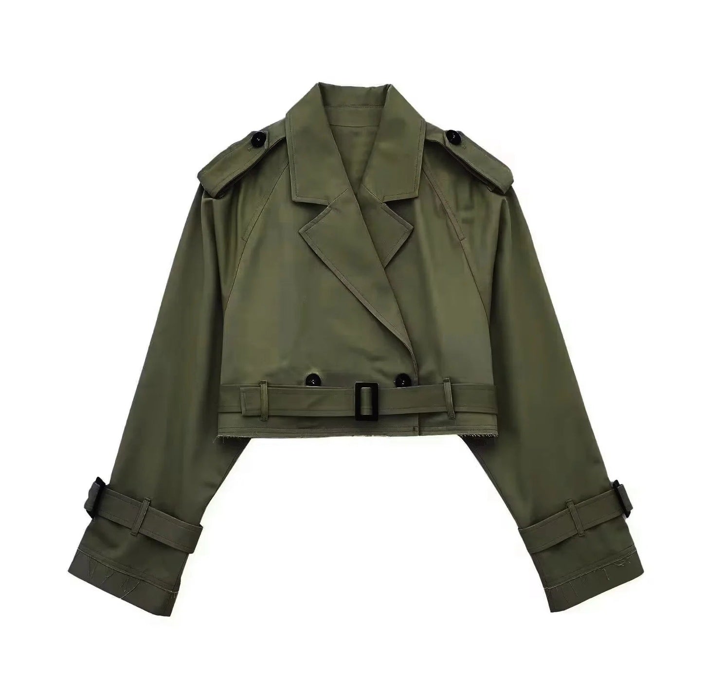 WW | Trench Doppelreiher Gurt Herbstjacke Kurzer Trenchcoat Frauen