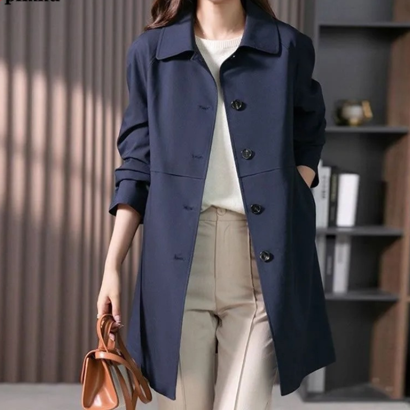 WW | Damen Trenchcoat mit Knopfleiste und Kragen