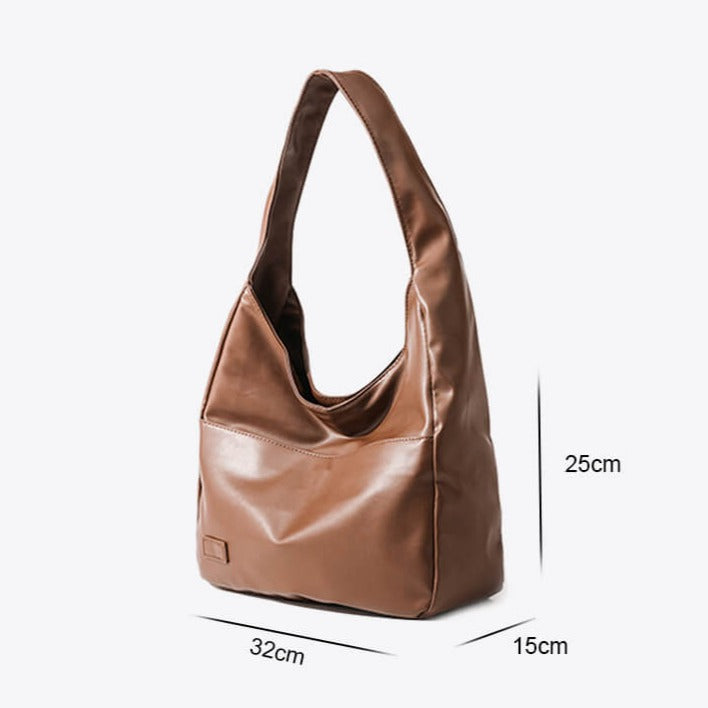 Faux Leather Hobo Messenger Bag