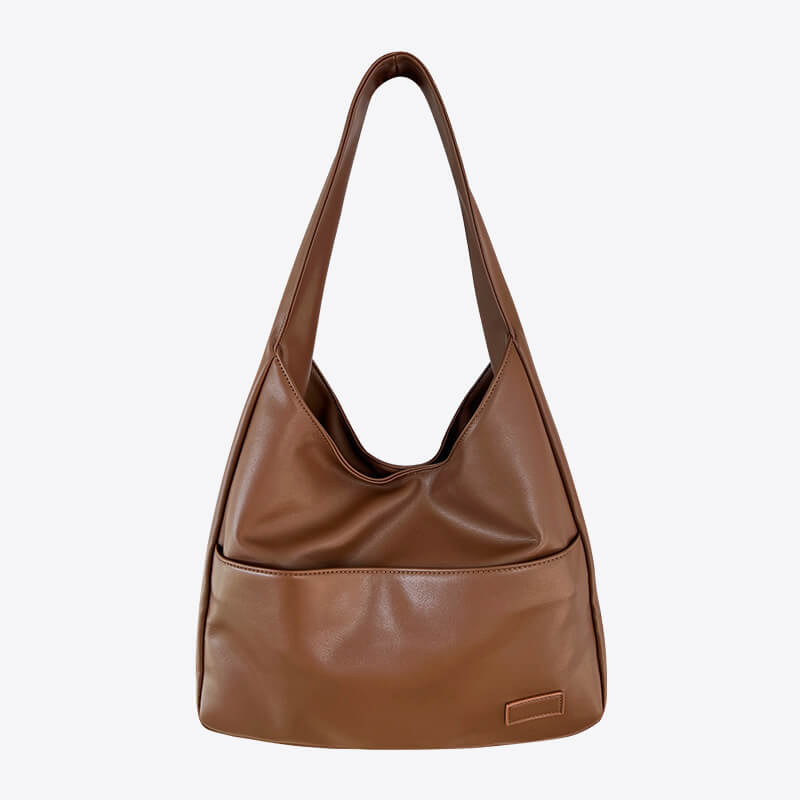 Faux Leather Hobo Messenger Bag