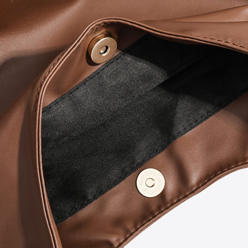 Faux Leather Hobo Messenger Bag