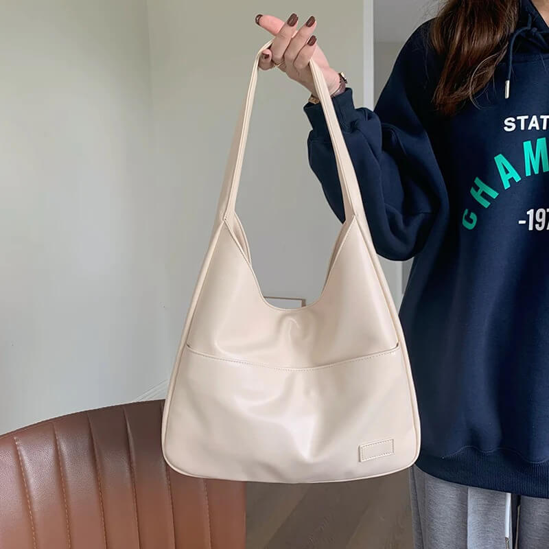 Faux Leather Hobo Messenger Bag