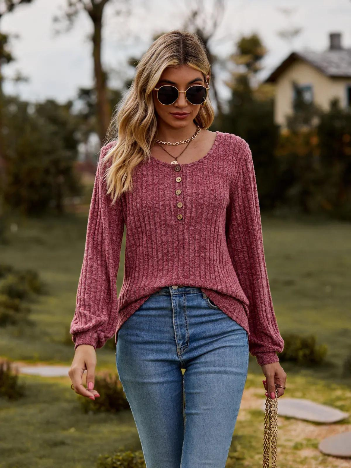 WW - Stylish Long-Sleeve Blouse For Women