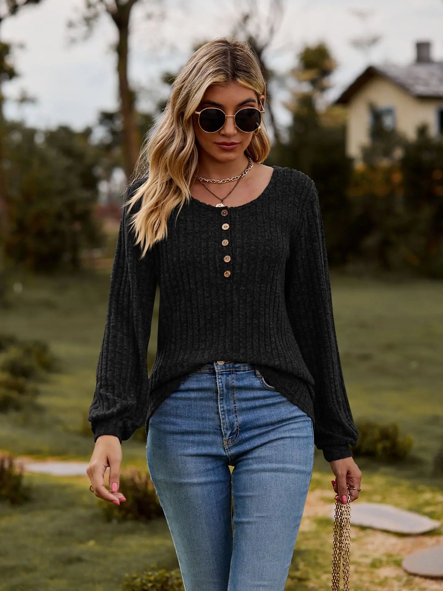 WW - Stylish Long-Sleeve Blouse For Women