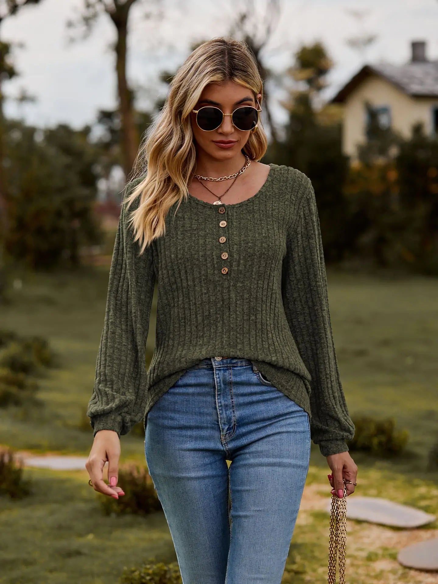 WW - Stylish Long-Sleeve Blouse For Women