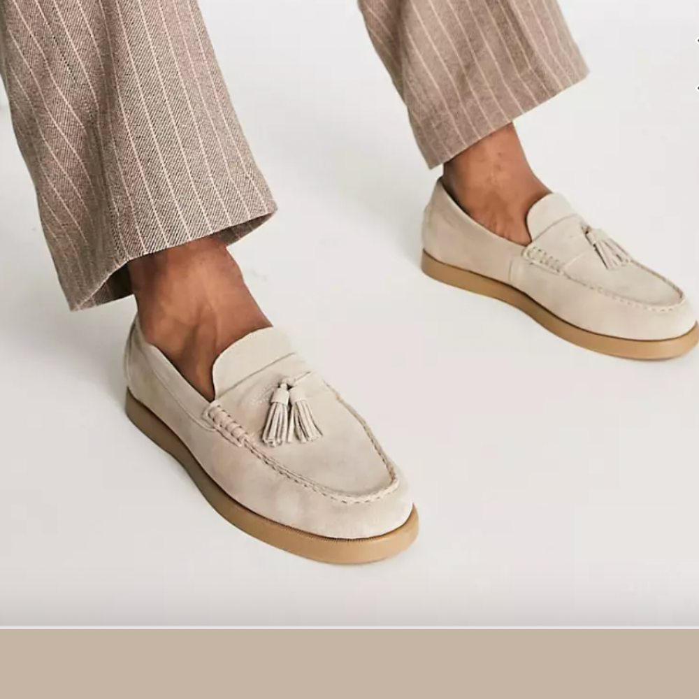 WW | Shoes Slippers Slim Fit Soft Fabric Tassel Detail Slip On Smart Style