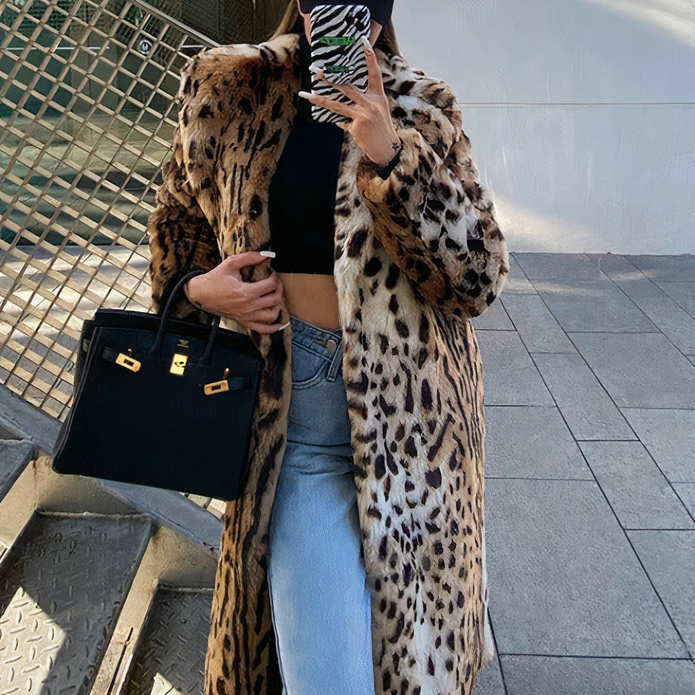 WW | Elegant Women's Coat with Tiger Print