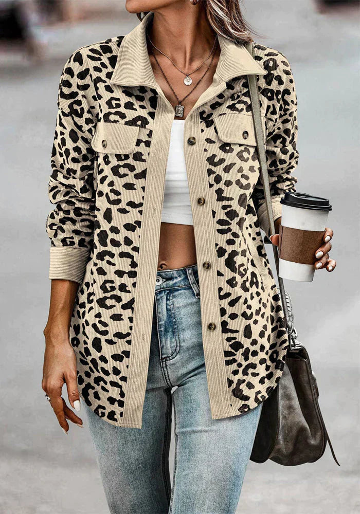 WW | Leopardenmuster Cordjacke