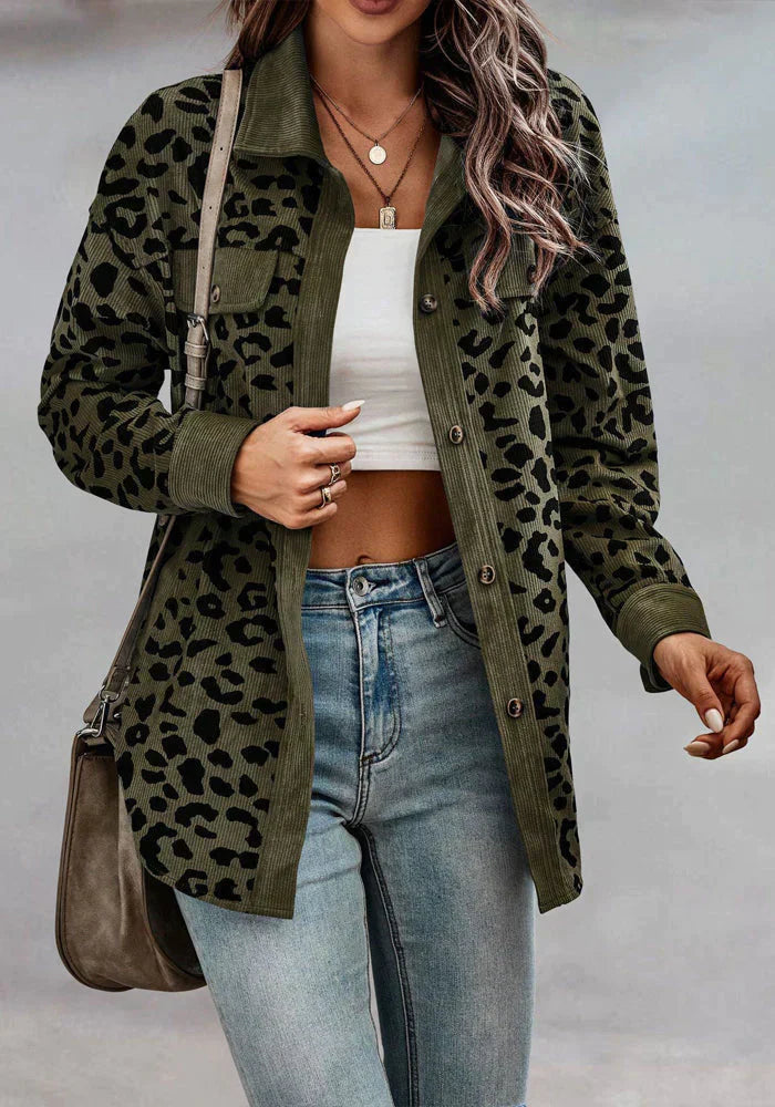 WW | Leopardenmuster Cordjacke