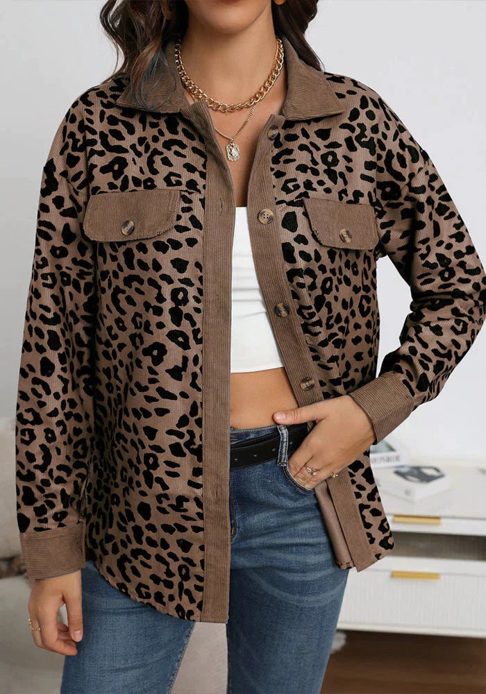 WW | Leopardenmuster Cordjacke