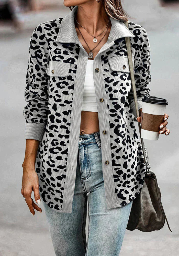 WW | Leopardenmuster Cordjacke