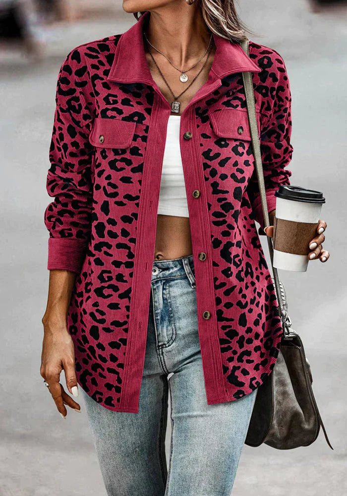 WW | Leopardenmuster Cordjacke