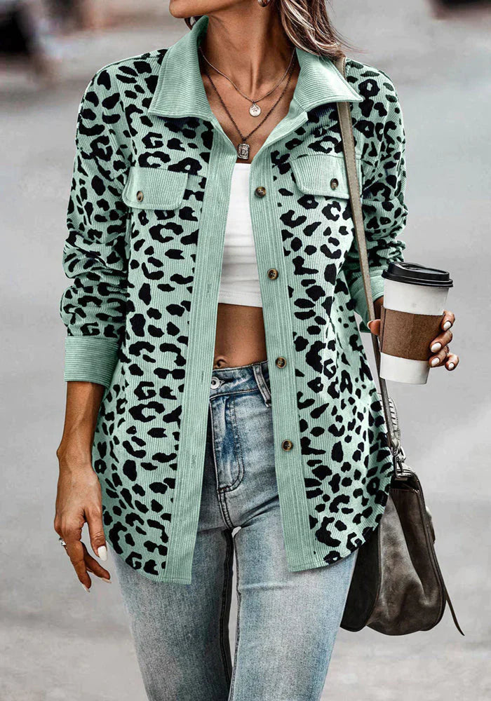 WW | Leopardenmuster Cordjacke