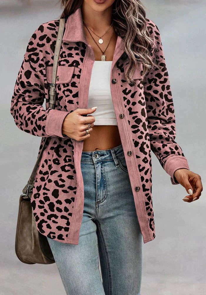 WW | Leopardenmuster Cordjacke