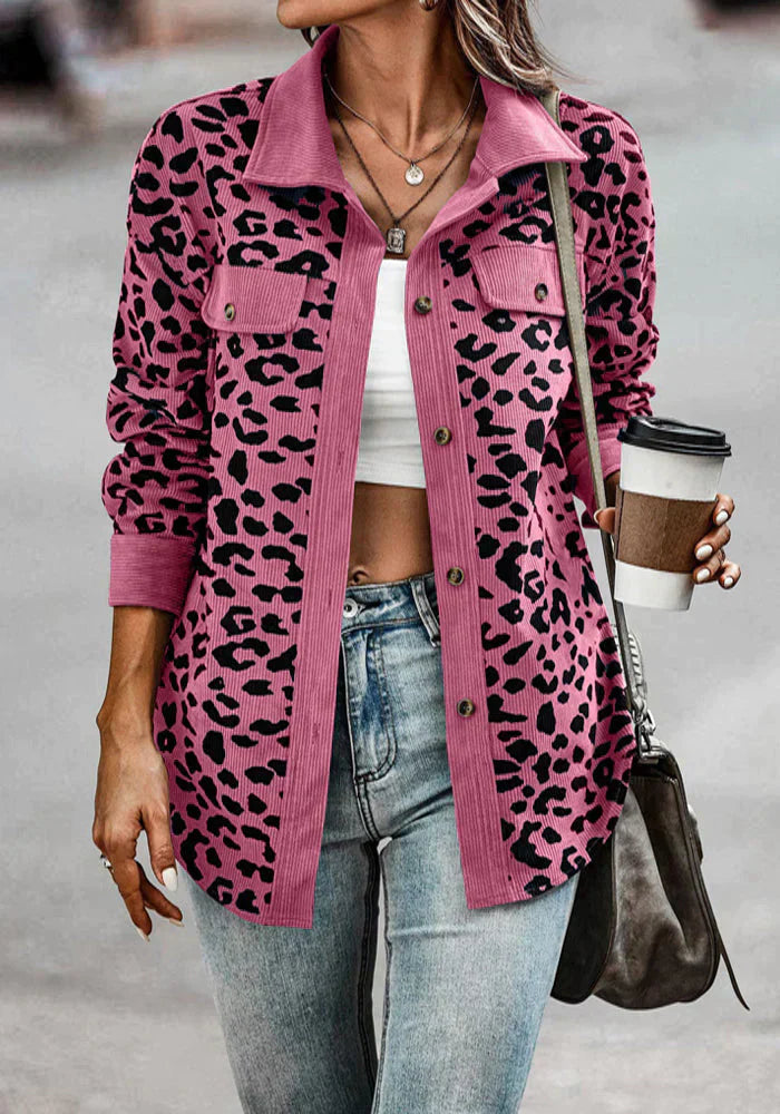 WW | Leopardenmuster Cordjacke