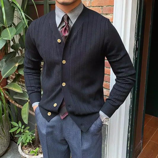 WW | Elegante Strickjacke mit V-Ausschnitt für Herren