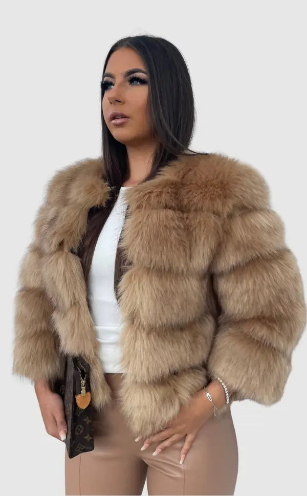 WW | Damen Hochwertiger Imitasionspelz Winterjacke mit Luxuriösem Design und Bequemem Schnitt