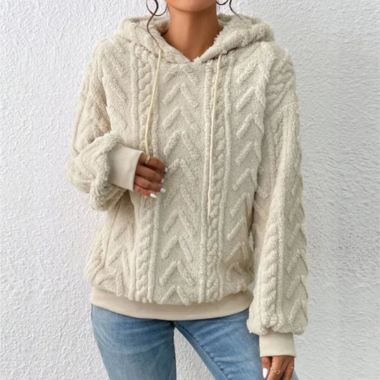 WW | Lässiger Herbst Teddy Fleece Hoodie für Frauen