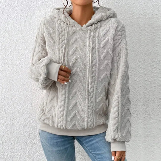 WW | Lässiger Herbst Teddy Fleece Hoodie für Frauen