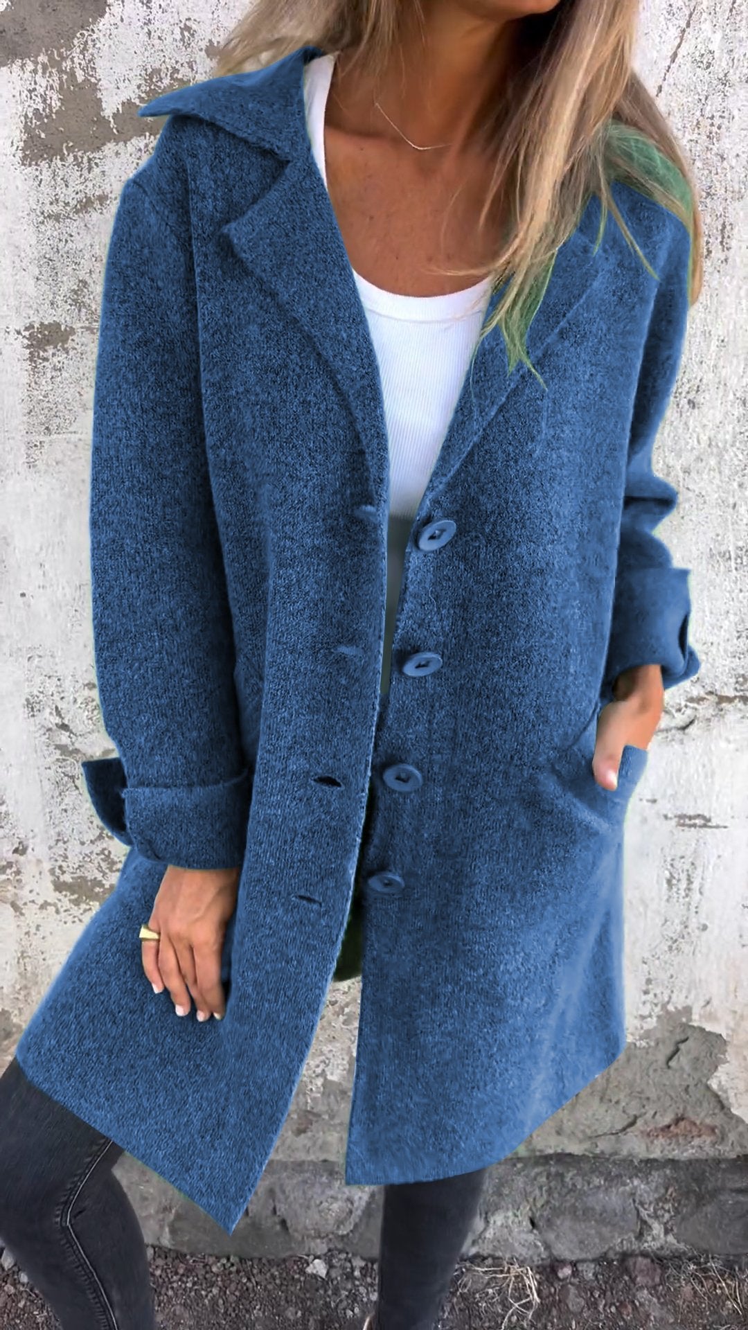 WW | Kleid Knopfleiste Gestrickt Strickjacke Damenbekleidung