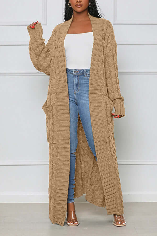 WW | Jacke Offene Front Tasche Strickjacke Jacken für Damen