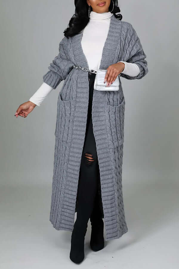 WW | Jacke Offene Front Tasche Strickjacke Jacken für Damen