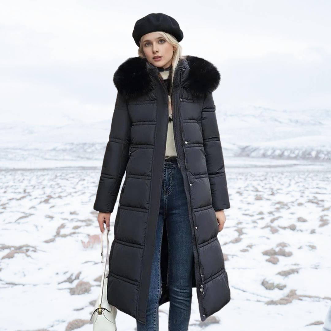 WW | Pufferjacke Gefüttert Pelzkragen Winterjacken für Frauen Damen Überjacke
