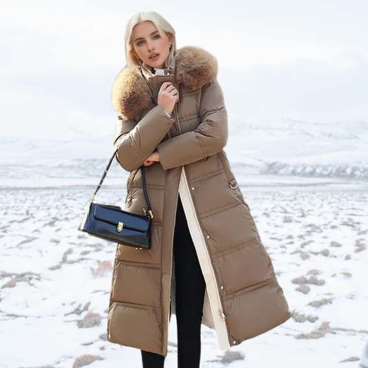 WW | Pufferjacke Gefüttert Pelzkragen Winterjacken für Frauen Damen Überjacke
