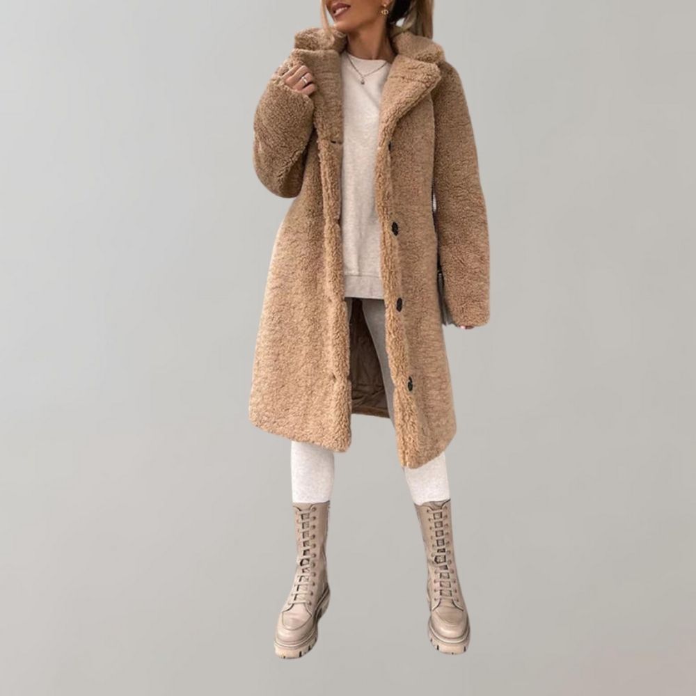 WW | Teddy Mantel für Frauen Weiß Warm und Trendy