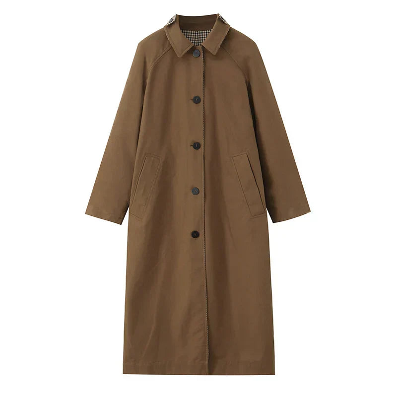 WW | Trenchcoat Damen Einreiher Übergröße Trenchcoat