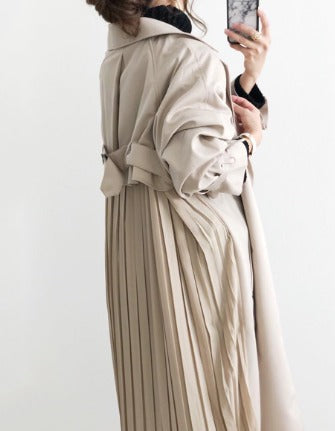 WW | Trenchcoat Wasserabweisender Beiger Damenmantel mit Einem Knopf