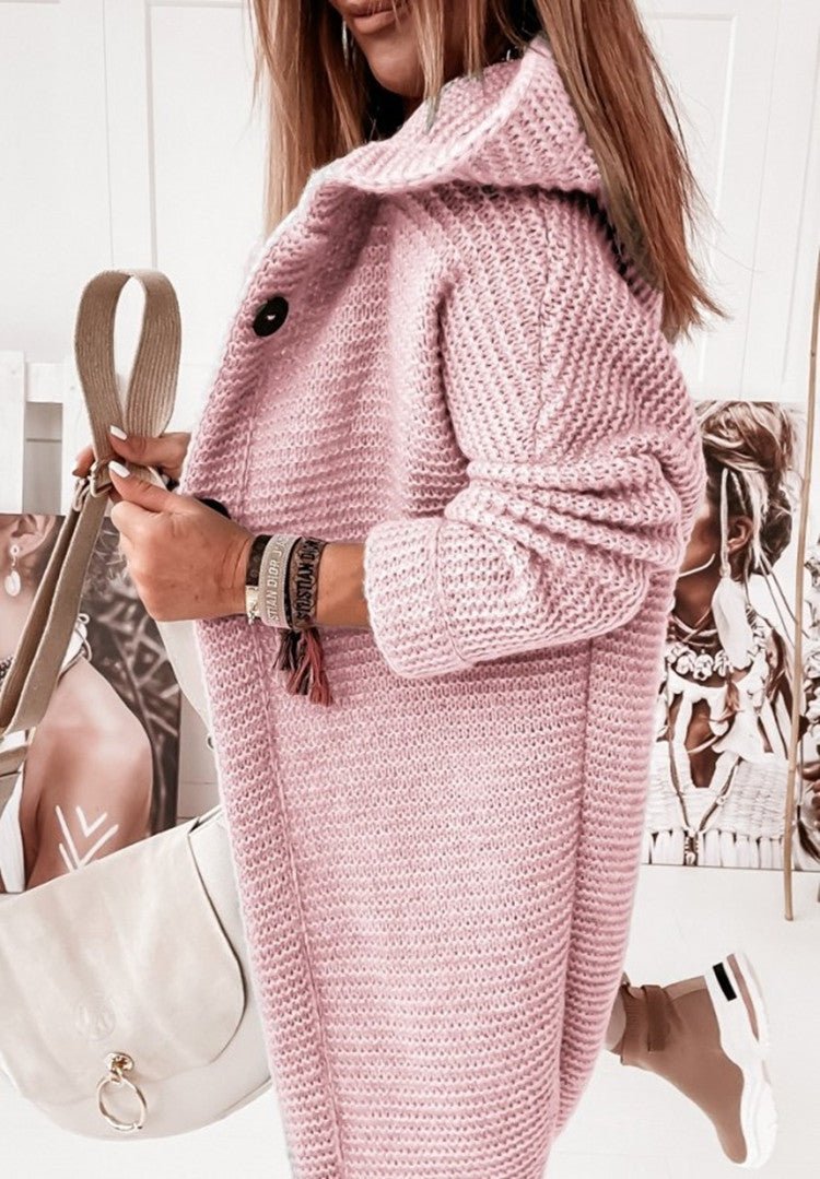 WW | Vest mit Kapuze Übergröße Strickjacke Damenjacke