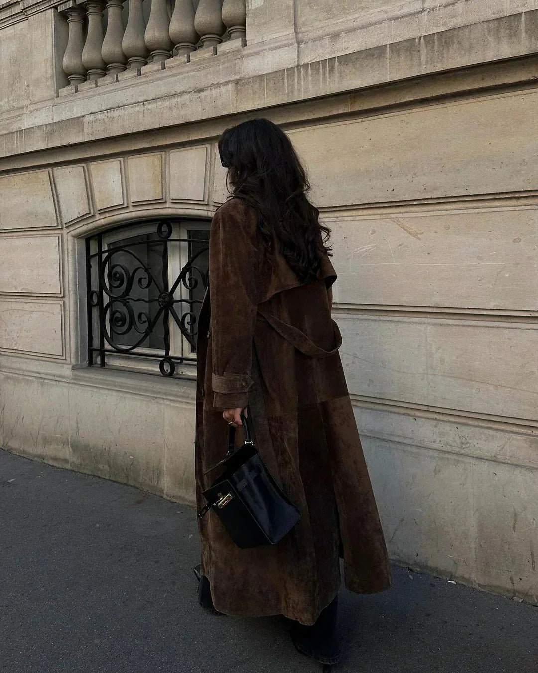 WW | Jacke Doppelreihig Braun Suedette Jacke Damenjacken
