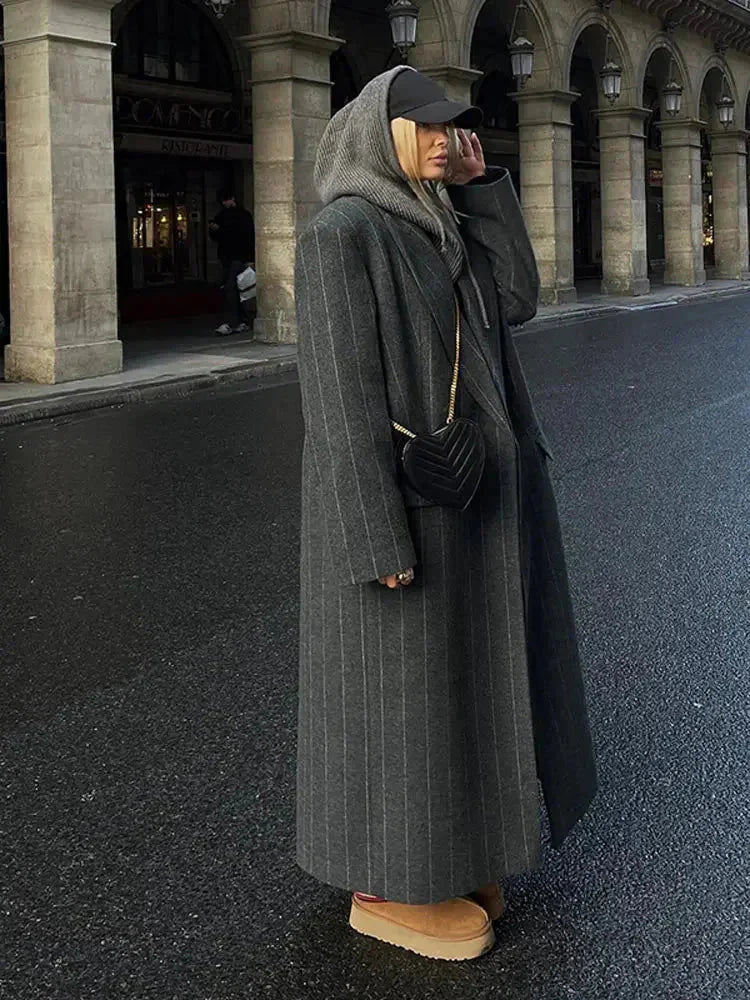 WW | Mantel Gestreifter Übergröße Blazer Mantel für Damen