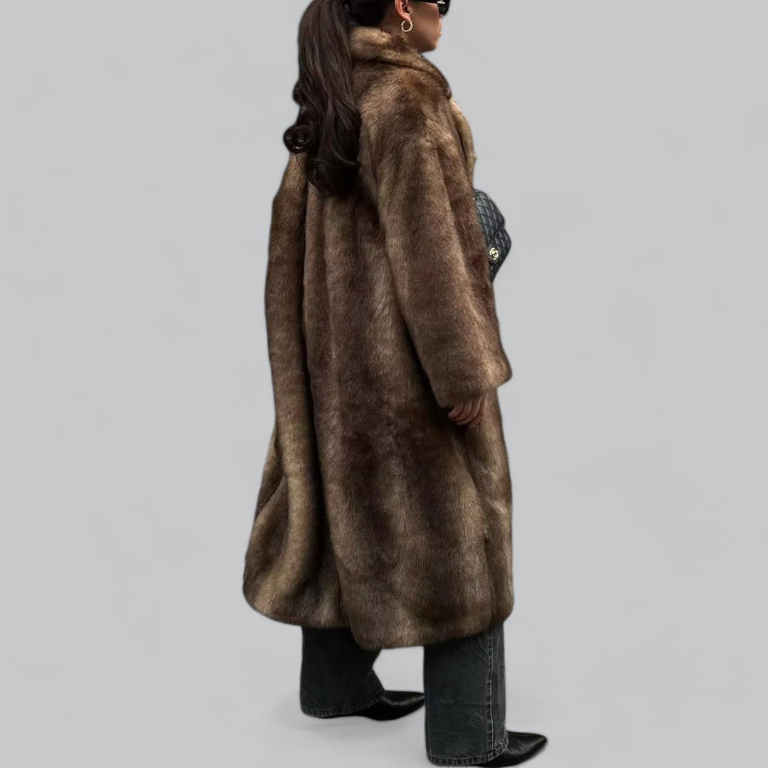 WW | Damen Lange Winterjacke Aus Faux Fur