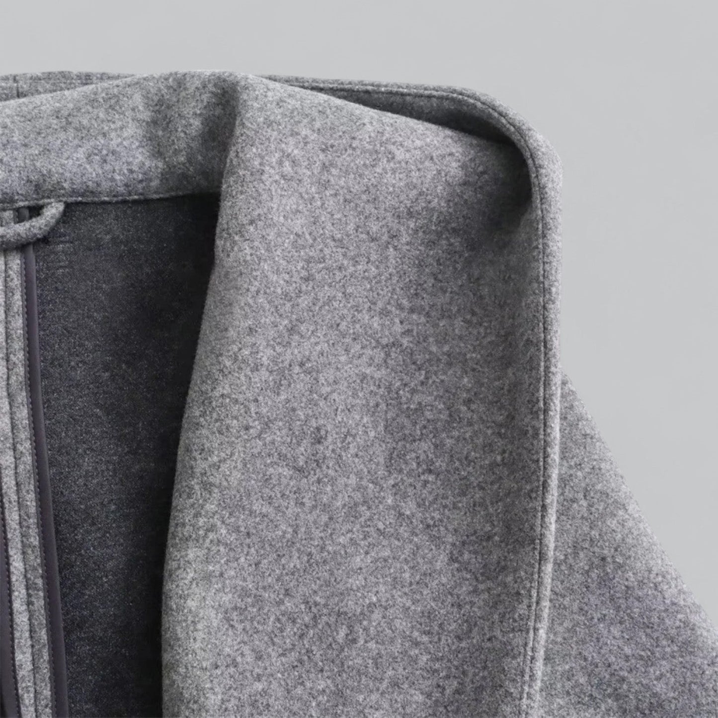WW | Damen Woll Winterjacke mit Kapuze und Gürtel im knielangen Stil