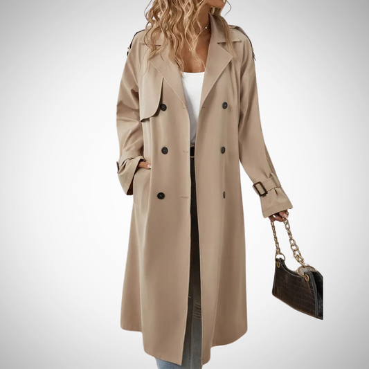 WW | Damen Trenchcoat mit Doppelter Knopreihe und Taillengürtel
