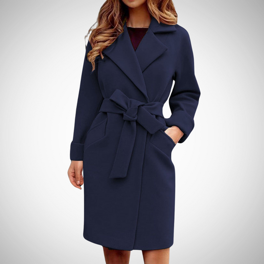 WW | Damen Trenchcoat mit Schlaufenbelt und Breiter Reverskragen
